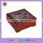 Square wooden music case for gift packing jewelry hand cranked music box