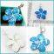 Hot Sale 925 Sterling Silver Blue Inlay Opal Hawaiian Flower Charm Pendant