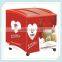 235L sliding curved glass door display freezer chest showcase freezer for ice cream