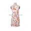 2016 Hot sale style printed fabric halter maxi dress summer