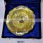 Brass Round Dry Fruit Candy & Nut Bowl Gold Plated in Velvet Box for Corporate Gifts
