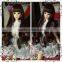Heat resistant dark auburn deep curly 1/4 bjd doll wigs