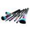 7pcs Synthetic Hair Rainbow Makeup Brushes Shiny Cosmetic Makeup Brush Set