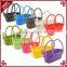 Unique double handles design multi colors plastic wicker wine basket