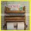 Rustic wooden wall double toilet roll holder and book magazine rack - hand made