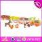 2017 new design children educational toy wooden trains with animals blocks W05C084