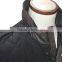 stand colar button and zipper multi pocket black jacket with applique on sleeve