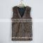 2016 latest design European style fashion long faux fur vest for woman