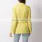 China factory custom made twill khaki double breasted short trench coat for women