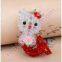 4mm bicone crystal handmade 3d beaded kitty cat sea-maid iphone charm