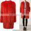 YR291 New Arrival 2015 Bright Red Women Knit Fox Fur Coat
