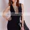 Black sleeveless jersey lace dresss ponte ladder front bodycon midi dress midi dress evening