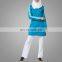 Beautiful Girls contrast trim sportwear tops fashion blue ladies tunics