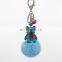 cartoon bear pom pom keychain for lady bag decoration
