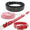 Five Rows Diamond Pet PU Collar Leather Leash Training Dog Pulling Rope Pet Neck Chain Pet Supplies