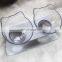 15 Degree Bevel Non-slip Pets Feeder Double Water Bowl Neck Protection Cat Bowl