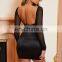 2020 New Women's Stitching Mesh See-through Hollow Bodycon Navel Sexy Dresses For Night Club