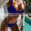 American Classical Beach Solid Bikini Set Two Pieces Summer Hot Sexy G String Swimsuit Woman Micro Push Up Swimsuit