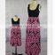 2019 mommy and me dresses summer sleeveless casual vintage prints pink blue long maxi dress (this link for WOMAN)