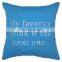Wholesale Embroidery Letter With Blue Background With Piping Cushion Pillow for Outdoor