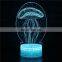 3D LED Colorful Jellyfish Night Lamp Touch Switch Bed Light