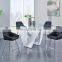 Round shape tempered glass table top low price dining table