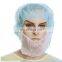 Hooded Polypropylene Non Woven Pp Disposable Bouffant Caps Hair Net Beard Covering For Food Industrial Service
