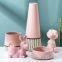 Creative New Design Cute Lovely Pink Cartoon Animal Ceramic Ornaments Vase Plant Pot