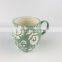 white 400ml custom logo purple ceramic embossed stoneware coffee tea mug