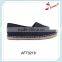 Fashion casual woman wholesale canvas flat straw sole shoes
