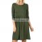Women Clothing Lady Elegant Summer Shirt Knitted Loose Plus Size Casual Dresses With Long Sleeve