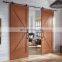 Double Barn Door Hardware Sliding Stainless Steel Track White Oak Clear Glass Barn Doors