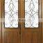 USA House flat exterior main entrance wooden door french wrought iron door