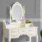 Cheap 7 drawers mirrored dressing table