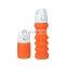 Eco-friendly 500ML BPA Free Silicone Foldable Sports Bottles Outdoor Bike Drinking Plastic Collapsible Water Bottle