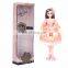 Custom pink foldable transparent fashion plush baby girls doll collection packaging box