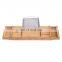 luxury extension Bamboo Bathtub Caddy Bath Serving Tray Bathroom Shower Organizer bamboo bathtub caddy tray