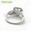 925 Sterling Silver Round Face Shiny Cubic Zirconia Ring Mountings Jewelry Findings & Components 9RM66