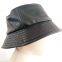 men's cowhide genuine leather bucket hat