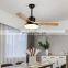 3 blades modern decorative home living room copper pendant lighting wireless indoor ceiling fan wood with led lamp for kitchen