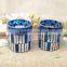 Ocean Blue Mosaic Pillar Votive Candle Jars Wedding Centerpiece