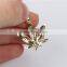 Custom high quality cheap hip hop 925 sterling silver leafage pendant