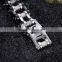 Street Punk Biker Bracelet Heavy-duty Bracelet 316L Stainless Steel Men's Bycicle Chain Bracelet Silver Clasp