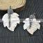 LFD-006P New Style Druzy Leaf Shell Pave Rhinestone Crystal Charms Pendants For Necklace