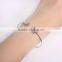 Fancy Girls' Flower Shining Open Size Zircon Silver Color Expandable Bangles Wholesale XPJ0314