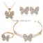 Korean Style Butterfly Crystal Fine African Beads Jewelry Sets Animal Pendant Set For Party Wedding Bridal Accessories