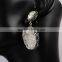Natural freshwater pearl earrings with 18k gold plated, hanging stick druzy geode earrings with black diamonds paved on edge