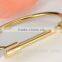 Polished Jewelry bracelet titanium steel silver gold filled Horse's hoof bangles for women