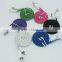 data sync&charging flat silk braid micro cable