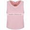 2016 OEM manufacturer factory supply knit sleeveless pink women crop tops wholesale
